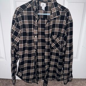 H&M Black and Brown Plaid Shirt